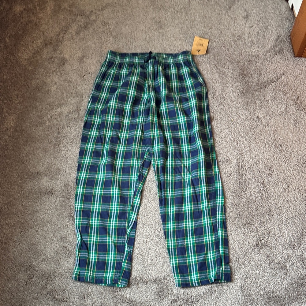 Zone Green Blue Plaid Flannel Pajama Pants SIZE S Drawstring Lounge NWT